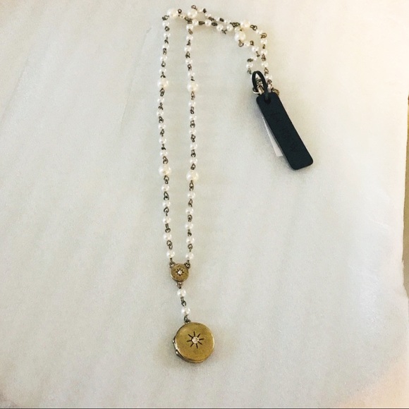 J. Crew Jewelry - J CREW Antique Gold Rosary Style Etched Locket NEW